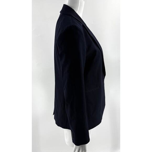 J Crew Parke Blazer Size 8 Suit Jacket Navy Blue Stretch Cotton Style H5513 - Picture 3 of 8